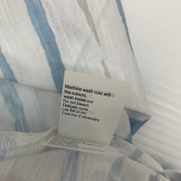 Spanner Tank Top 3X Plus Size NWT Cotton Blue Stripe Sleeveless Summer Shirt - Picture 9 of 10